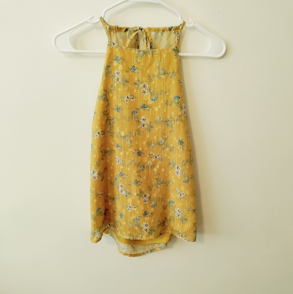Miami, spaghetti-strap, yellow blouse